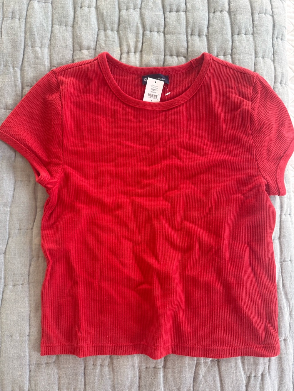 GAP Red Waffle Baby Tee